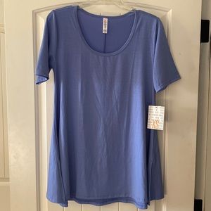 LuLaRoe Periwinkle Blue Perfect Tee Swing Top Solid Blue New NWT Size XS